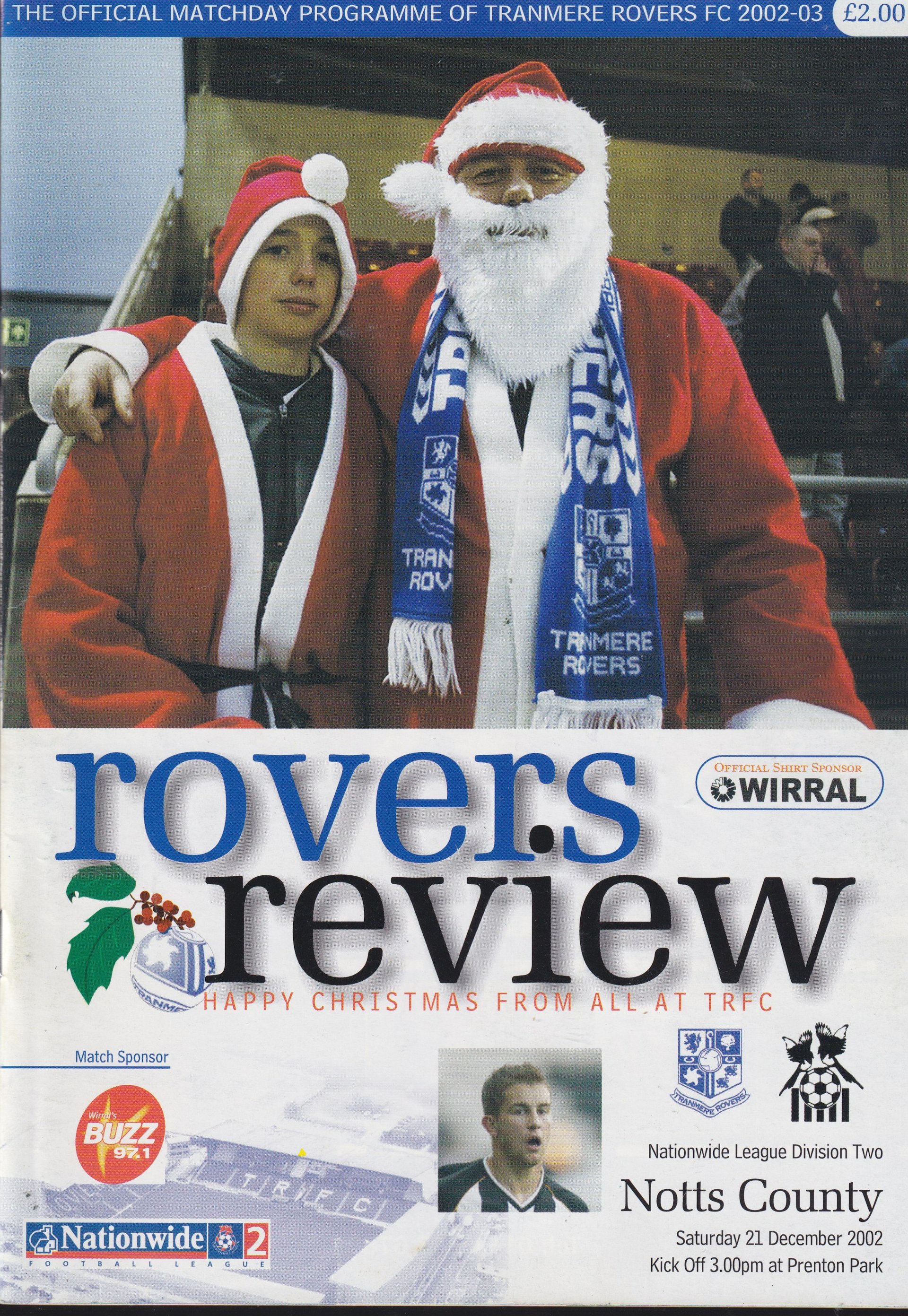 Tranmere Rovers v Notts County match programme